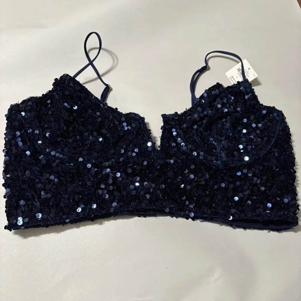 NWT Anthropologie The Eve Sequin Bralette, L - Picture 6 of 12